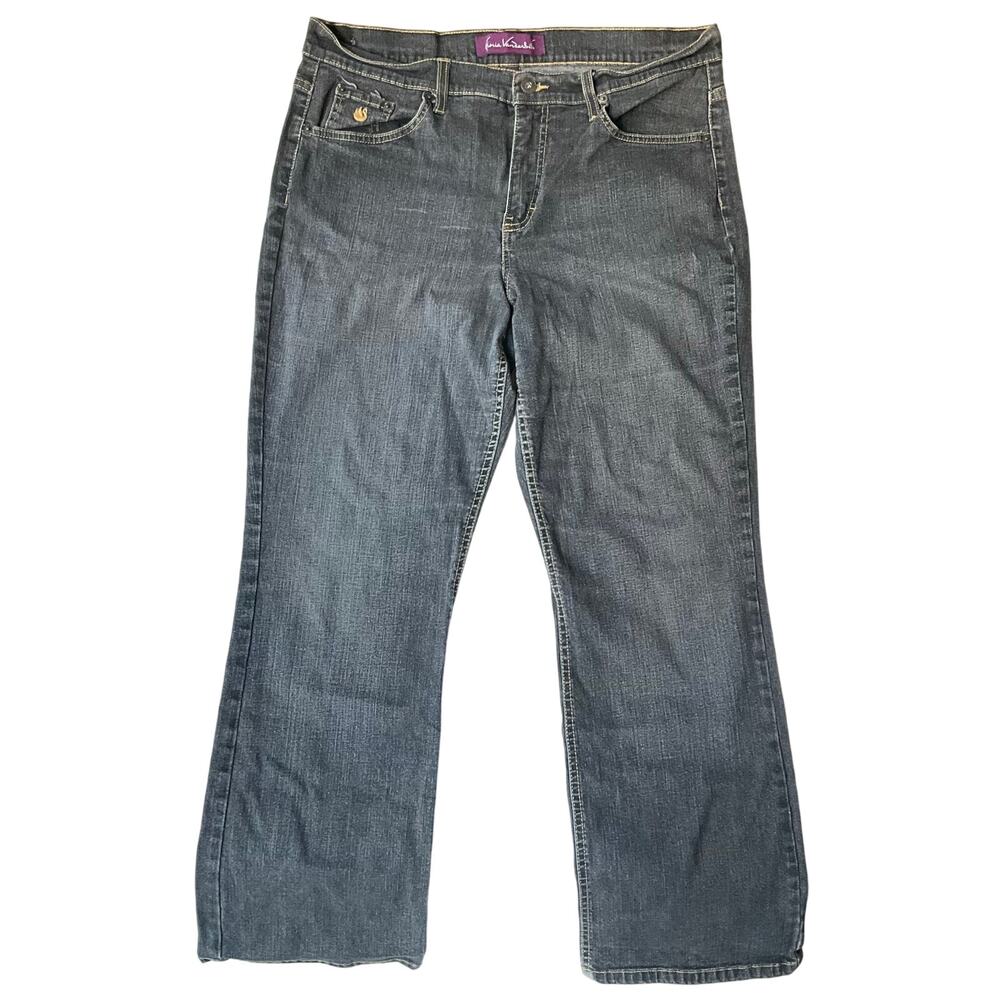 Gloria Vanderbilt Women’s Denim Waxed Boot Cut Jeans Size 16 Short , Gray